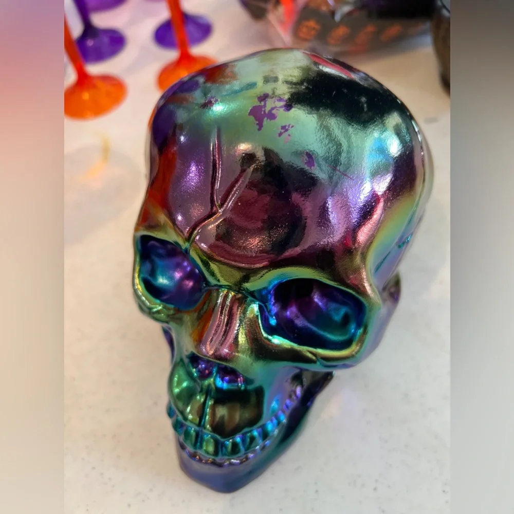Iridescent Halloween Plastic Skull